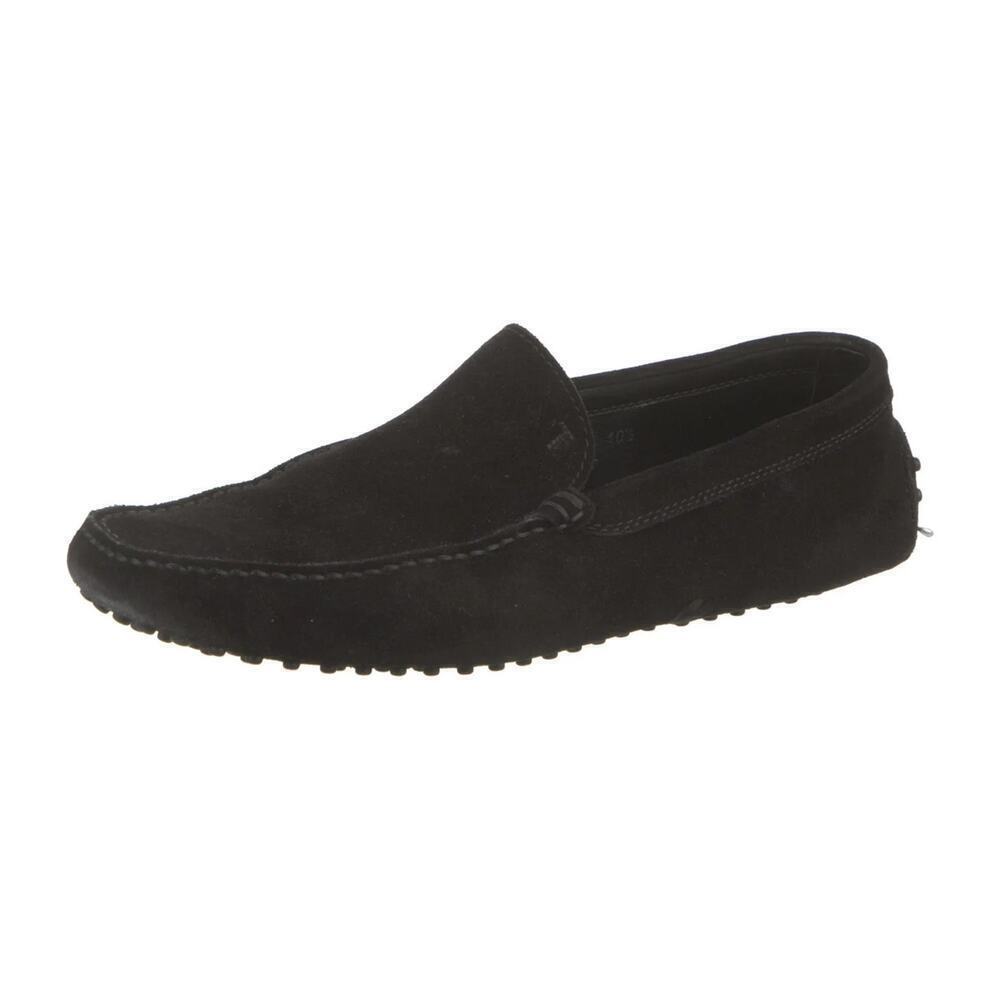 Tod's Suede Driving Loafer Shoes Black Size 7